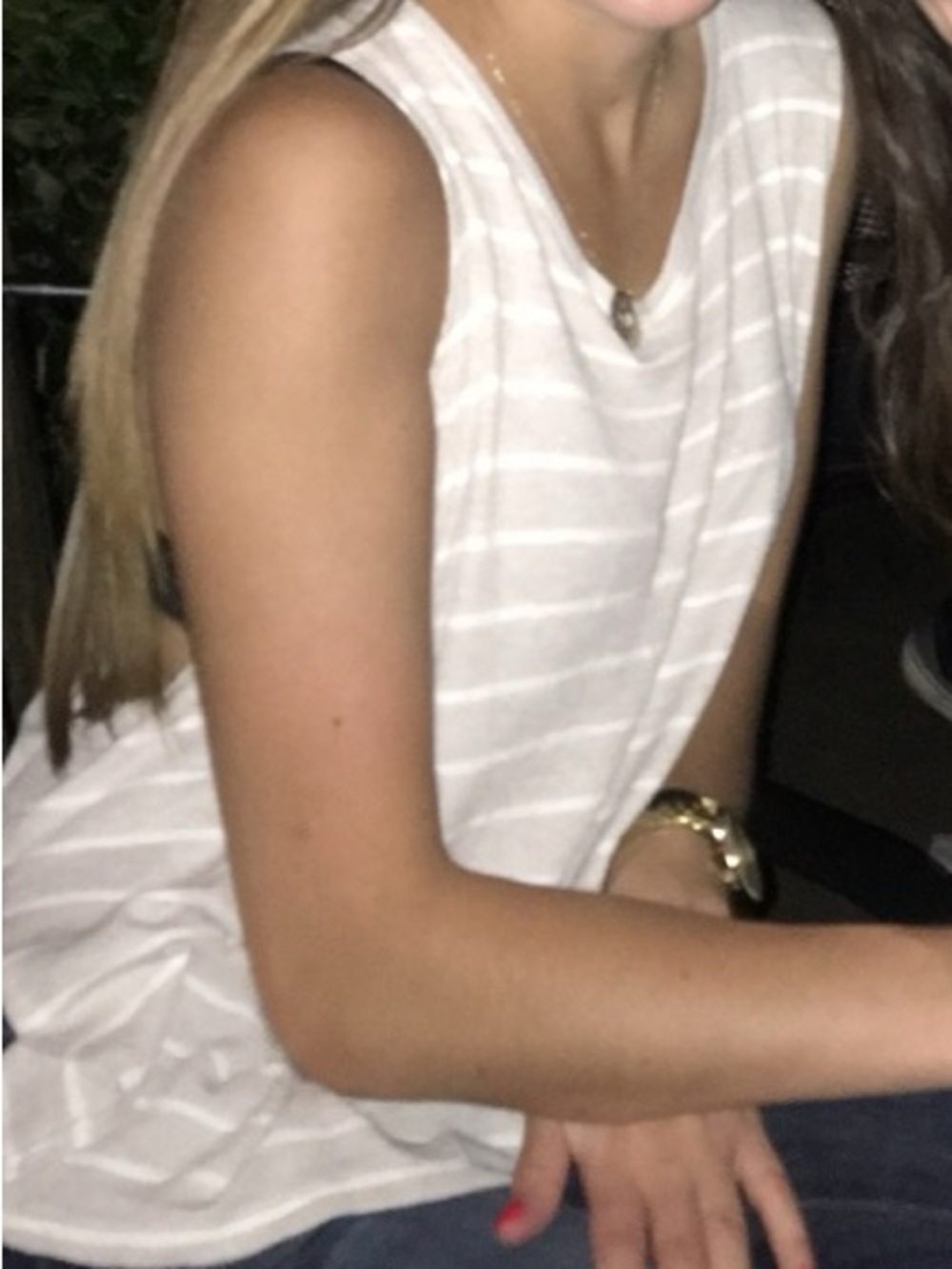 Striped High-Low Knit Tank in Beige Cream